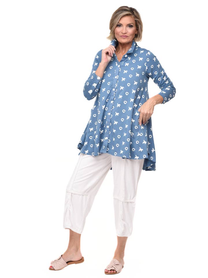 Tulip Clothing - Wholesale Tuniek - Dames - SDM580 Lauryn in Spa Blauw*