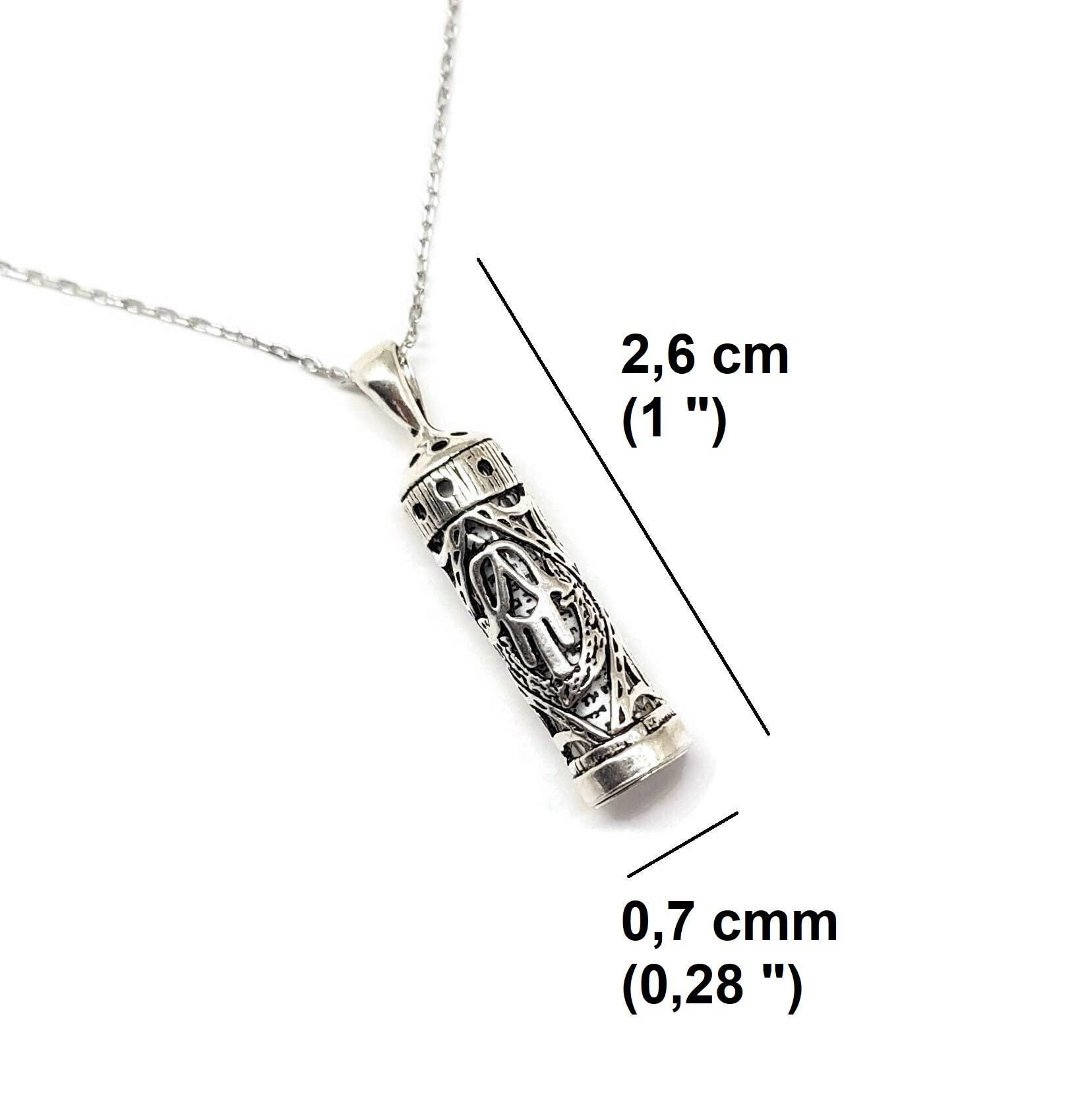 MYSTIC JEWELS - Wholesale Pendant/Charm Necklace - Sterling Silver Mezuzah Pendant Hamsa (Hand of Fatima)1