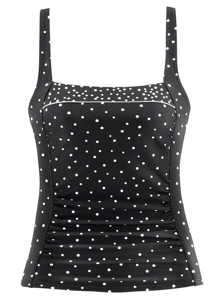 Black White LASCANA Women's Polka Dot Tankini Swimsuit Top##132 for wholesale on Faire7