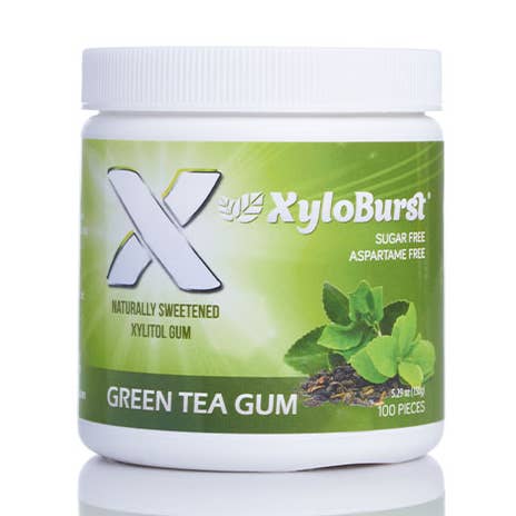 Focus Nutrition - Wholesale Chewing Gum - XyloBurst Sugar Free Xylitol Green Tea Gum 100 ct. Jar0