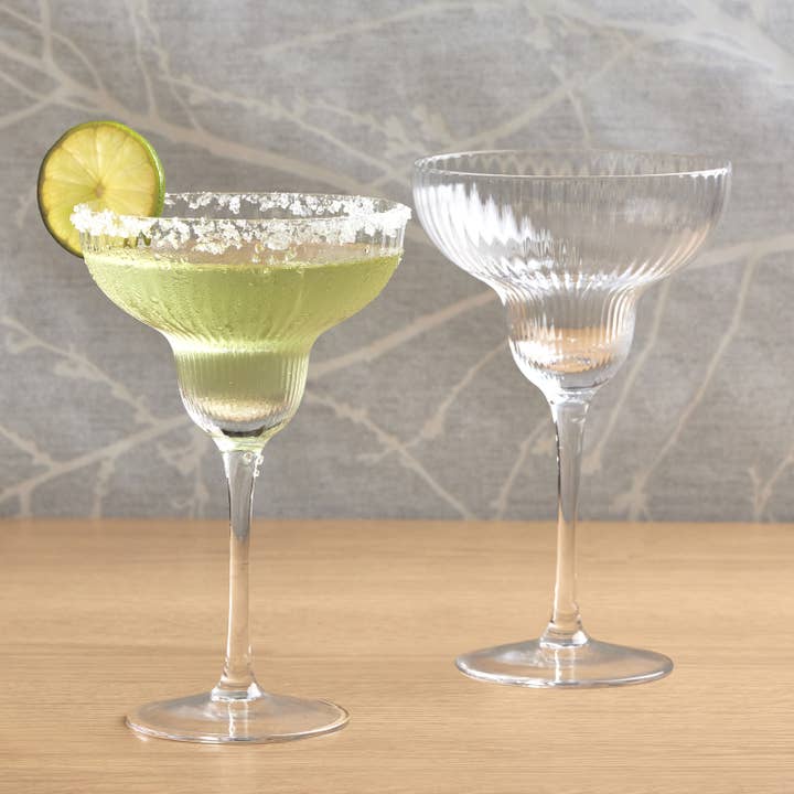 Anton Studio Designs - Wholesale Cocktail/Liquor Glass - Set of 2 Empire Clear Margarita Glasses - Cocktail Glass Set