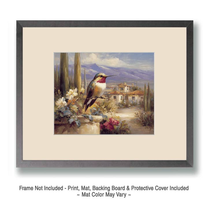 Mowbi - Wholesale Art Print - Hummingbird by Sonoran Desert Winery Southwestern Landscape Art Print - 8"x10" Artwork for 11"x14" Frame1