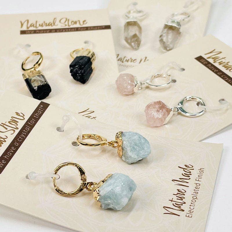 Rock Paradise - Wholesale Dangle Earrings - Crystal Natural Stone Earrings - Assorted Stones -3