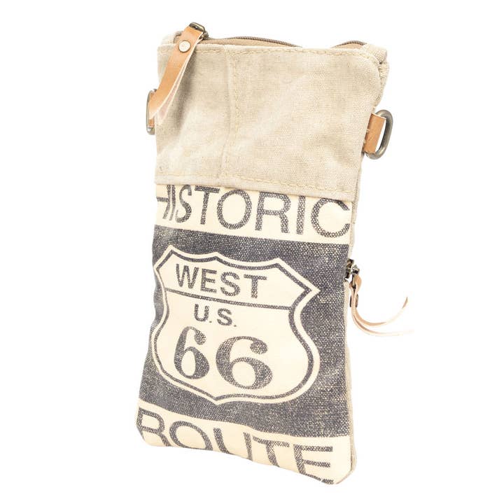 Clea Ray Canvas Bags & Clothing - Wholesale Crossbody Bag - Women's - West US 99 Passport Canvas Bag With Adjustable Strap