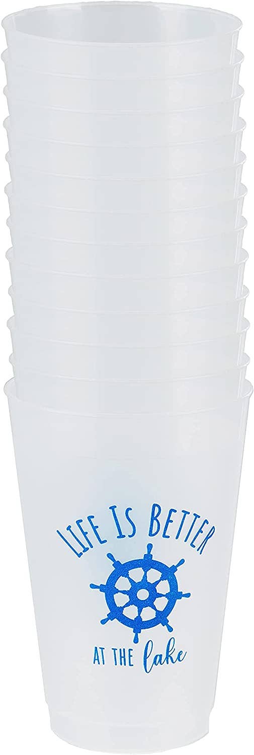 Funky Junque – wholesale Disposable cup – 14 oz Frost Flex Cups - Life is better (Set of 12)2