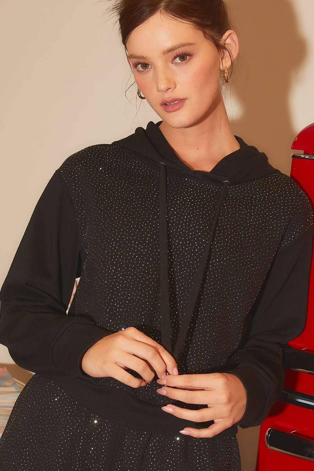 Main Strip - Wholesale Hoodie - Women's - ✨ Pink Rhinestone Hoodie – Sparkle Lounge Top3