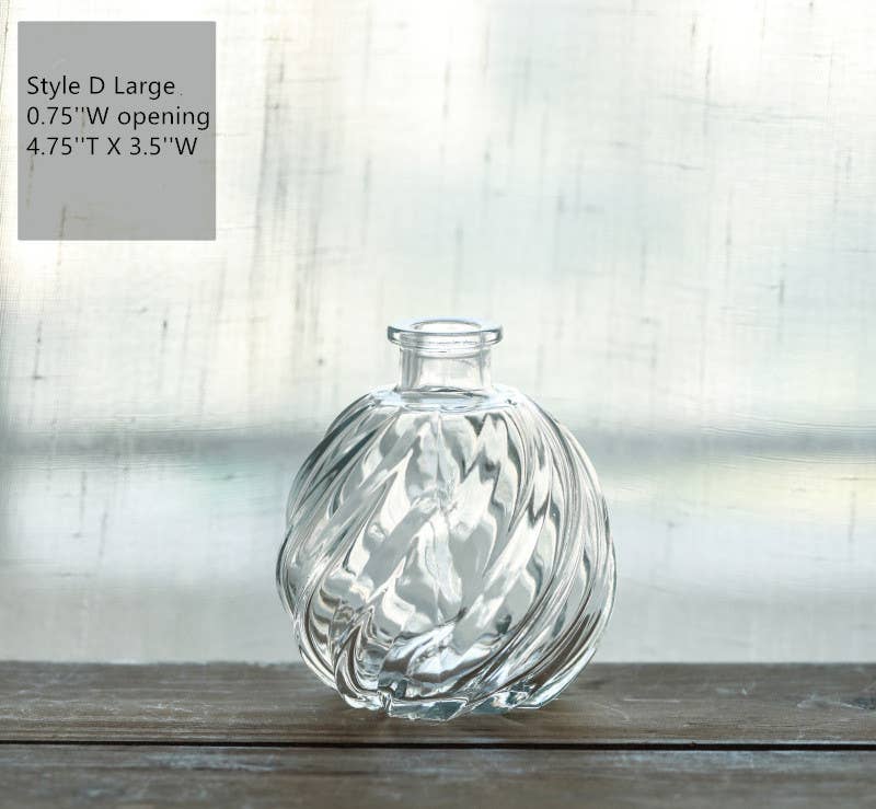 Sweet Home Deco - Wholesale Vase - Pleated Glass Bud Vase, Small Glass Vases, Clear8
