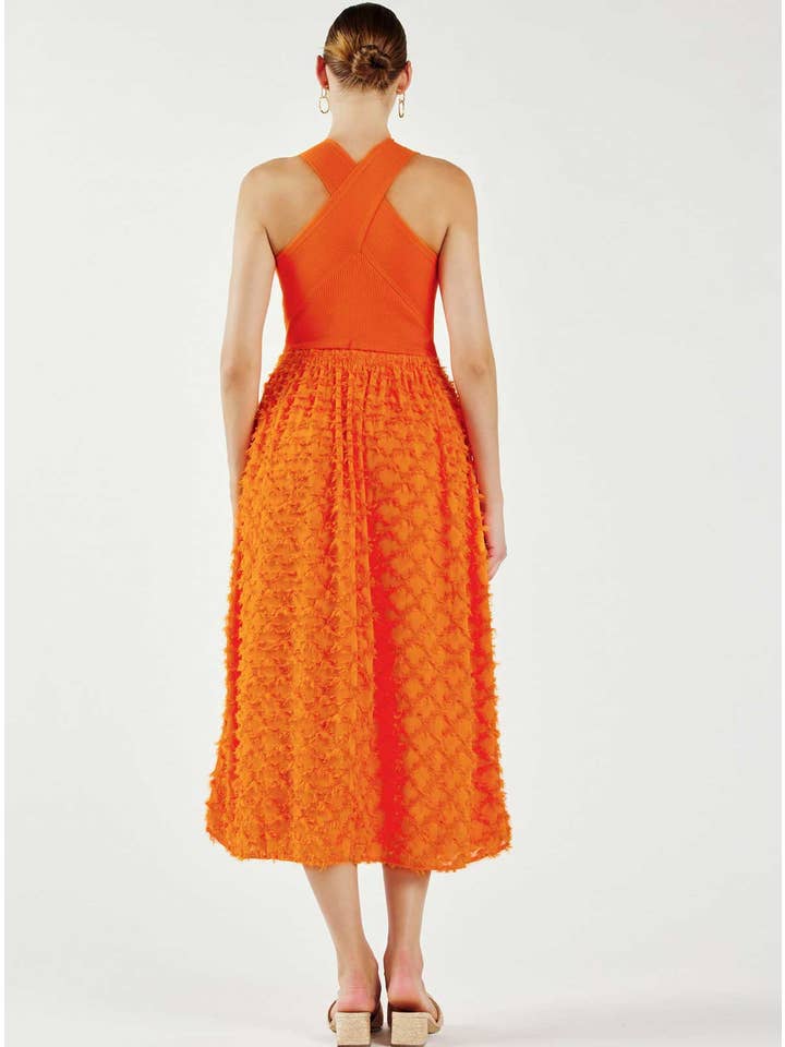 Current Air - Wholesale Dress - Women's - Textured Dress W/Cross Halter Sweater Top