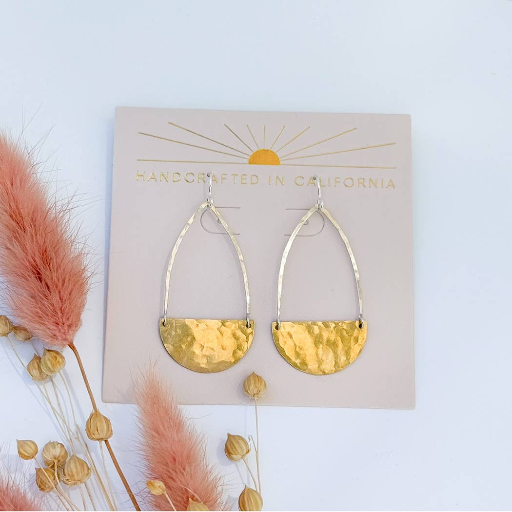 Mind's Eye Design - Wholesale Dangle Earrings - Mixed Metal Semicircle Earrings- Small1