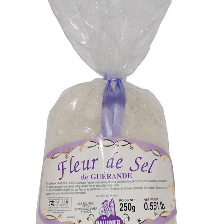 The French Farm - Wholesale Salt - Le Paludier Guerande Fleur de Sel in a Clear Bag 8.8oz