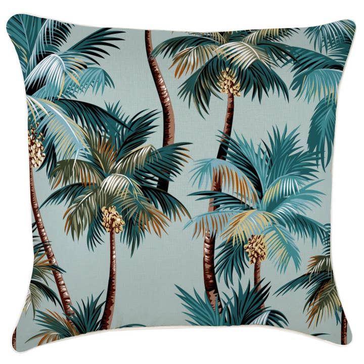Kissenhülle, mit Paspelierung, Palmen, Meeresschaum-60 cm x 60 cm für den Großhandel von Escape To Paradise
