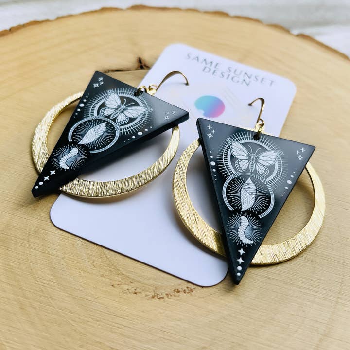 Vlinder, Punk, Hekserige Oorbellen & Goth Sieraden Cadeau voor wholesale door Same Sunset Design
