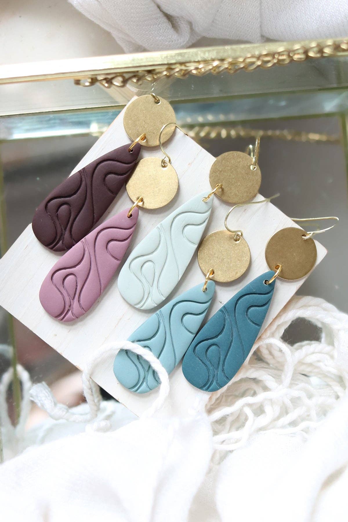 Petal & Posy - Wholesale Stud/Post Earrings - Wayward Wind Polymer Clay Earrings | Choose Your Colour5