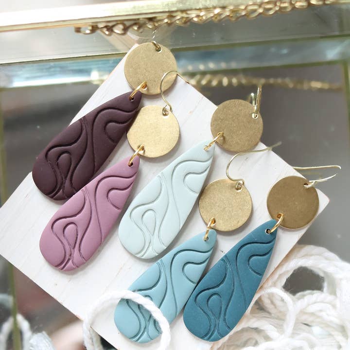 Petal & Posy - Wholesale Stud/Post Earrings - Wayward Wind Polymer Clay Earrings | Choose Your Colour5