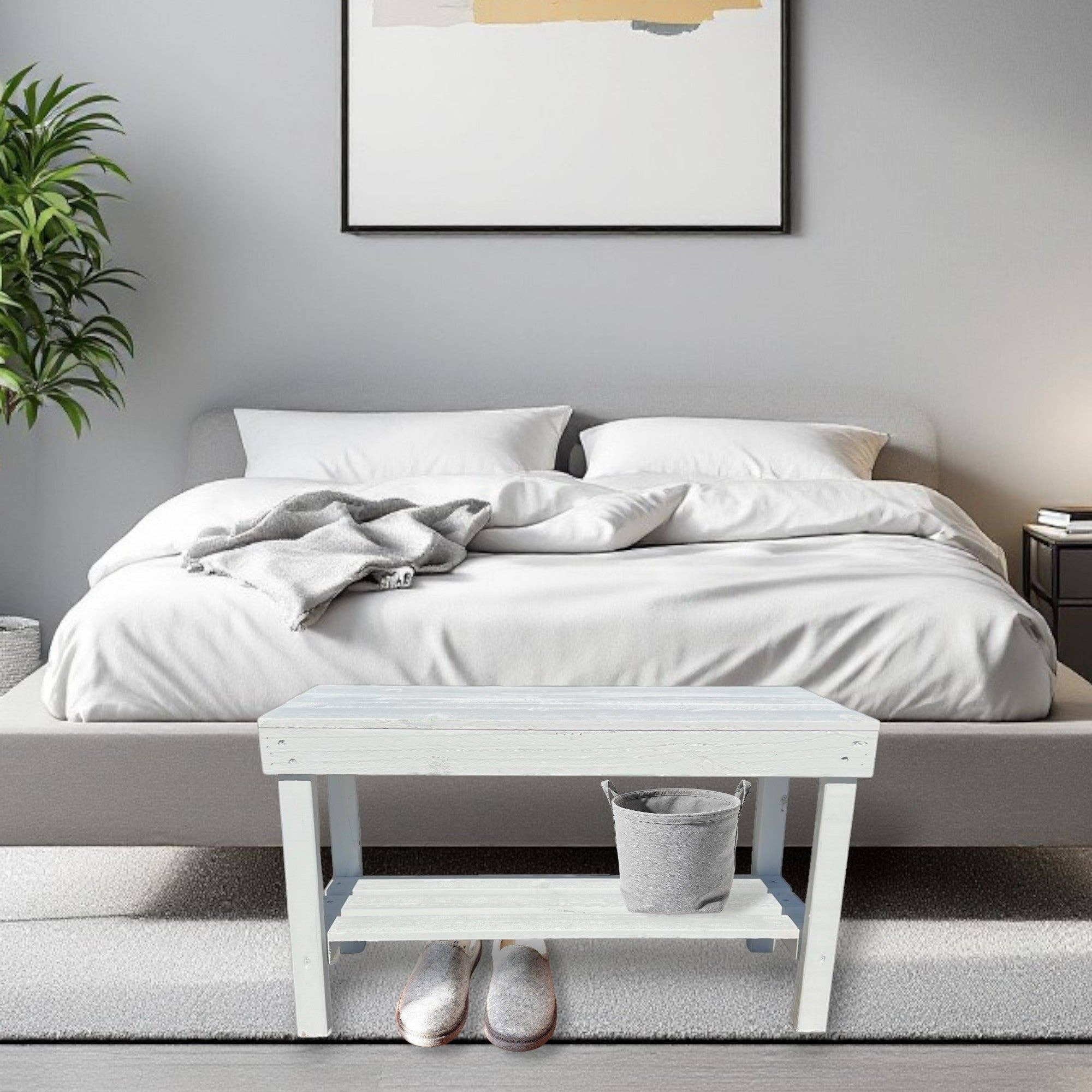 Intrinsic Haven - Vendita all'ingrosso Panche - Panca rustica Farmhouse con una mensola per ingresso10