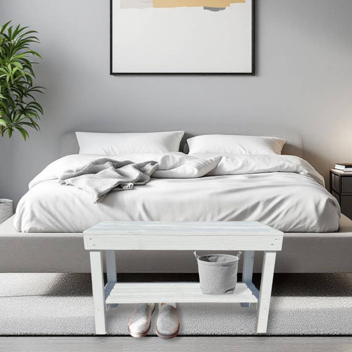 Intrinsic Haven - Vendita all'ingrosso Panche - Panca rustica Farmhouse con una mensola per ingresso10