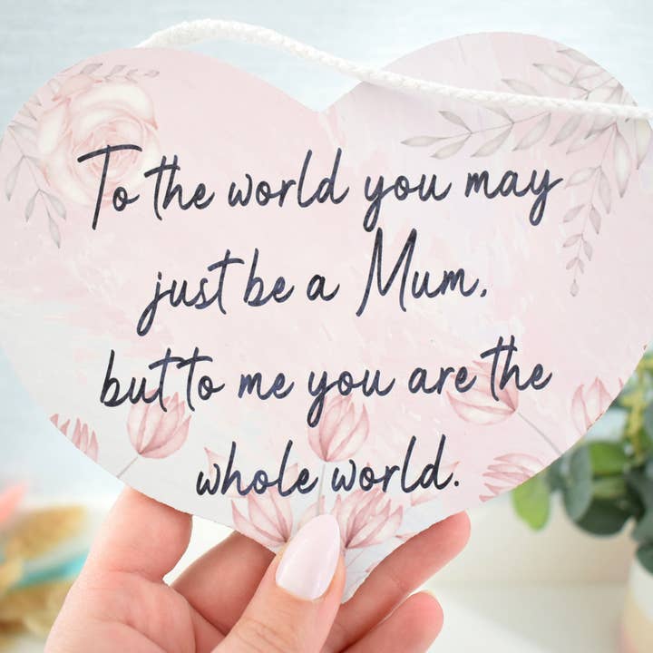 Mum Poem Large Hanging Wooden Heart Plaque / Sign. Love Gift for wholesale by Amaya Rose Ltd.
