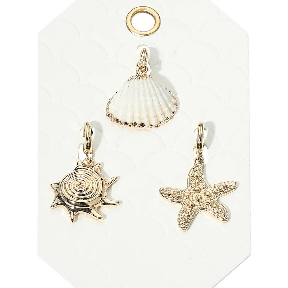 Sensibling Corp. - Wholesale Individuele bedel/hanger - 3ST - Schelp Zeester Hanger Set2