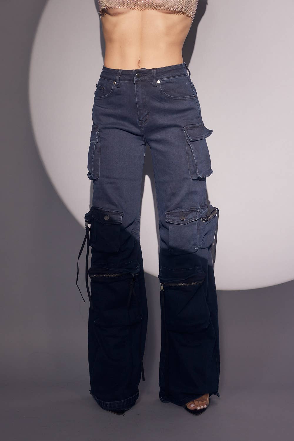 WFFS – Engroshandel Jeans - Dame – Navy cargo-jeans1