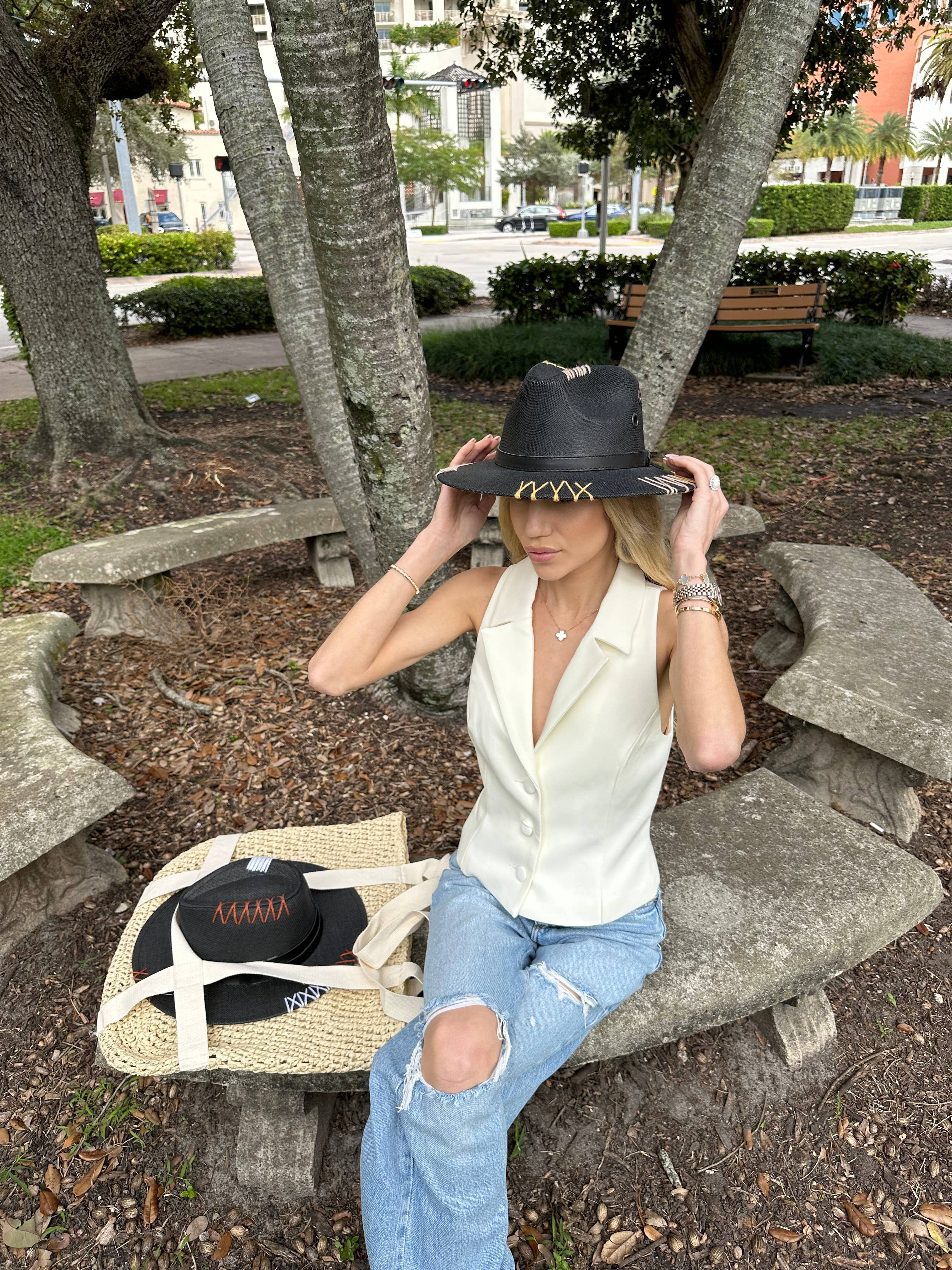 Campelle – Fedora - Mulher por atacado – Chapéu Preto Monaco 2.01