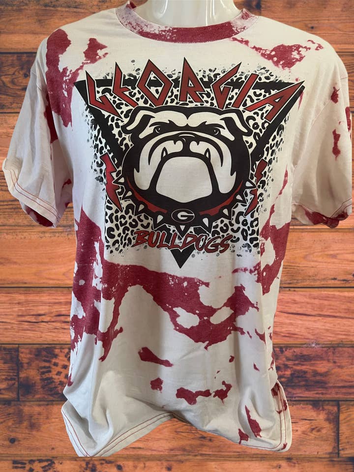 Georgia Bulldogs Cheetah - Bleached Tee for wholesale by 478 Designs