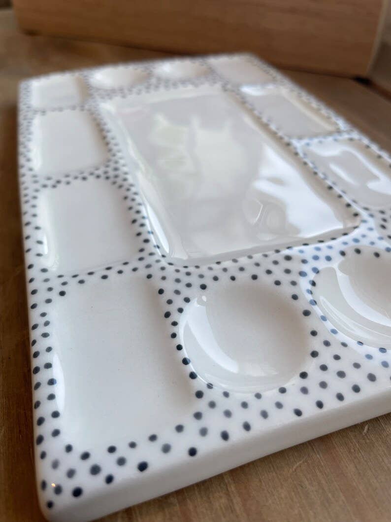 Muddy Ceramic Limited - Vente Palettes/plateaux de mélange - Palette en céramique faite main, palette originale pour artistes, palette pour aquarelle, palette en céramique pour peintures, cadeaux pour artistes3