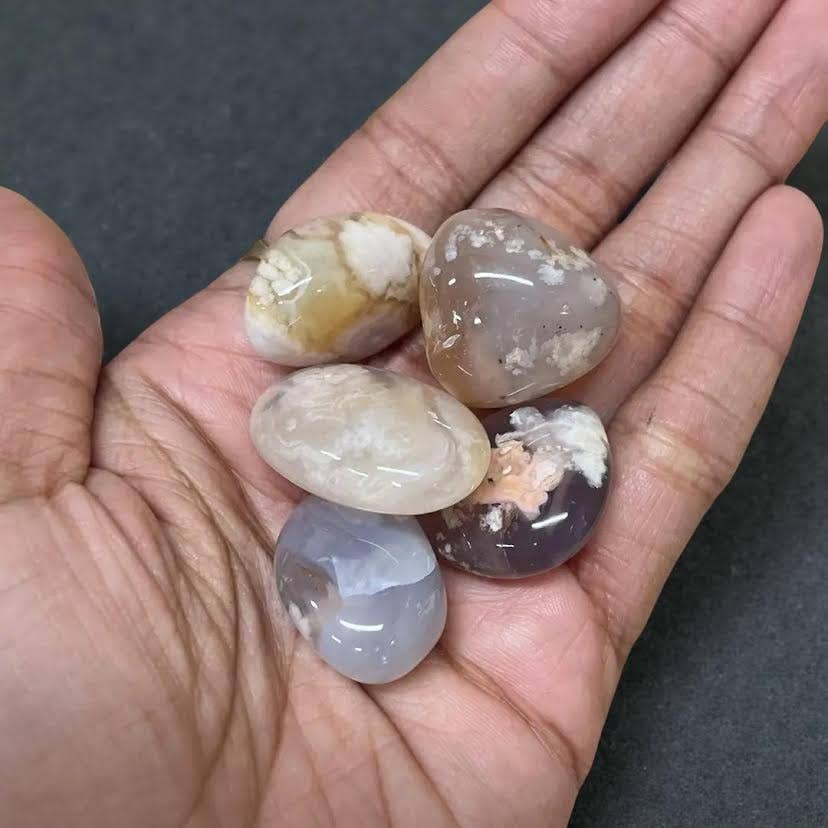 Crystal Deal· Wholesale Crystals & Gifts - Wholesale Spiritual Stone/Crystal - Flower Agate Tumbled Stones , 2 bags (1lb)1