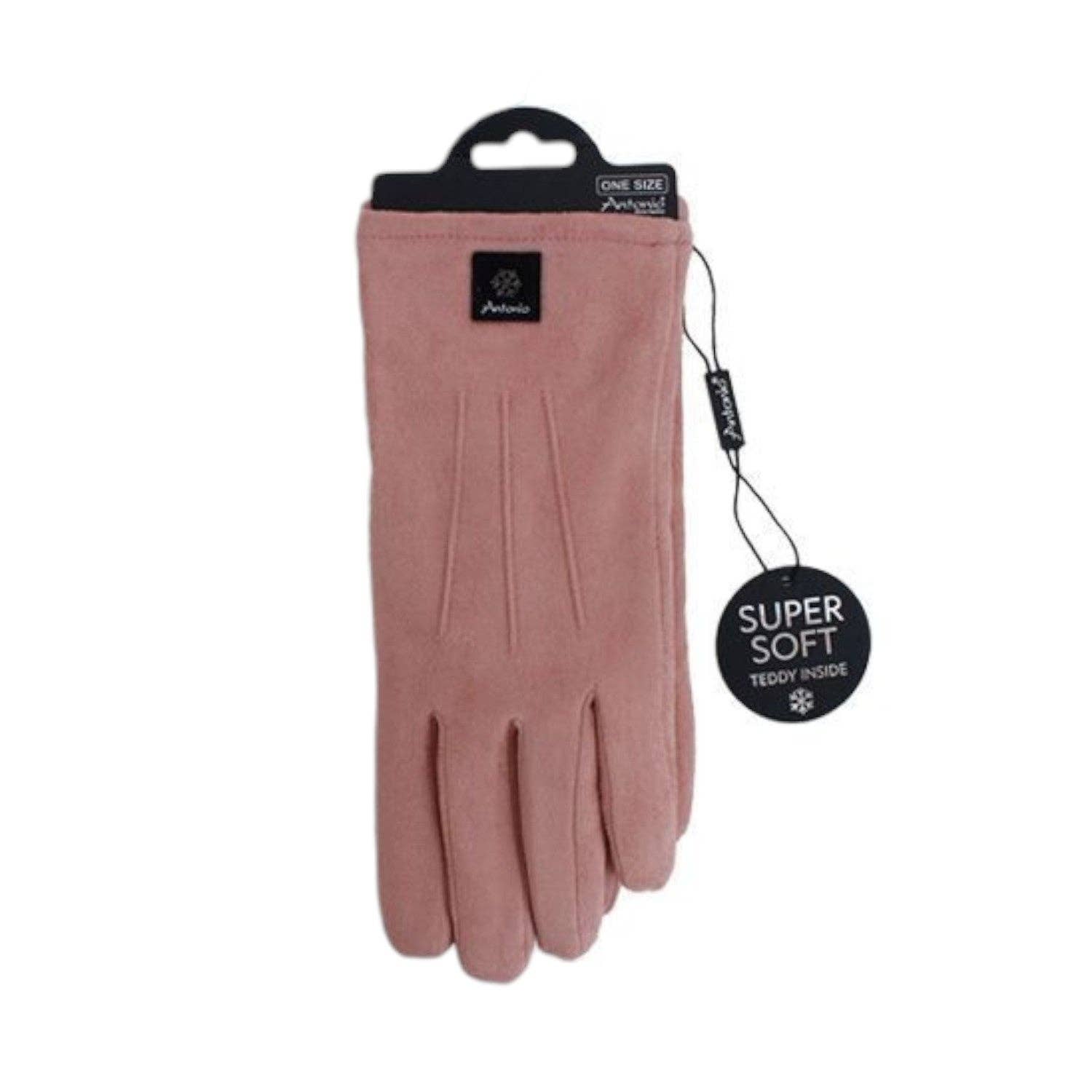 VewoTex - Wholesale Gloves - Women's - Lined Winter Women's Gloves » Winter Gloves with Teddy Lining » Finger Gloves with Three Stripes on the Back of the Hand | Touch Function6