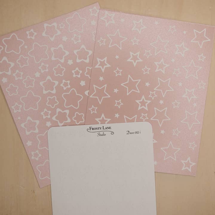 Deco012.i.Hoja de Pegatinas con Contorno de Estrella Blanca para venta al por mayor de Frosty Lane Studio LLC