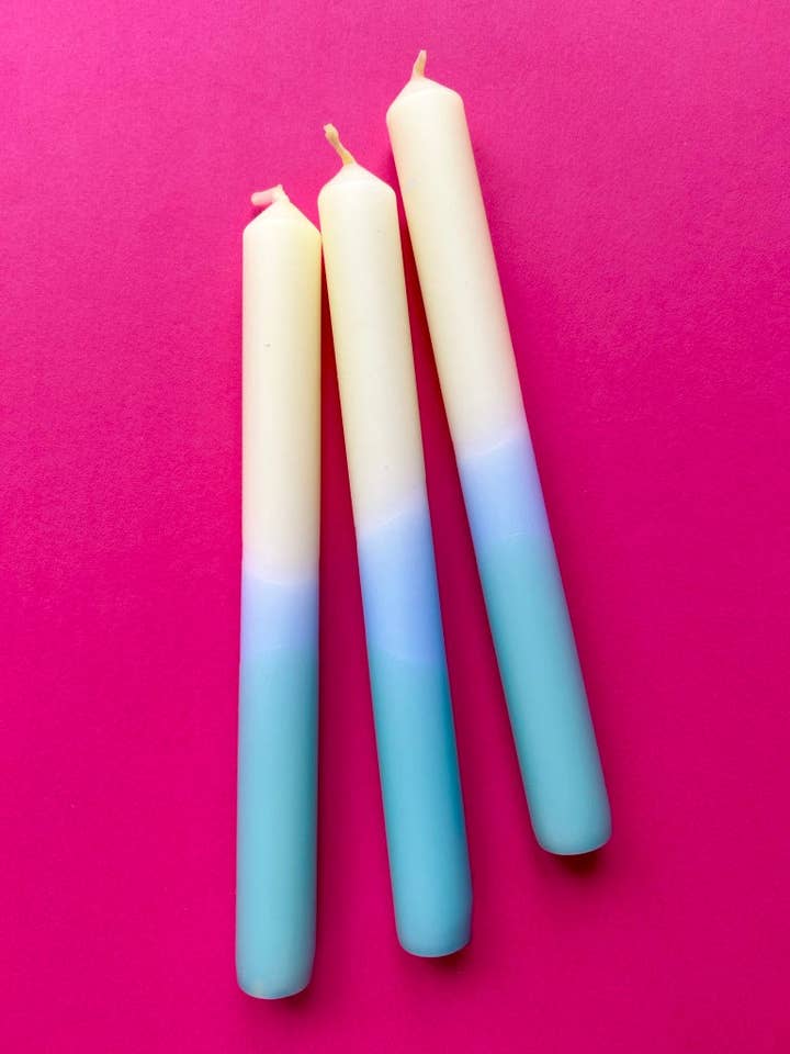 SPRING FLING Dip Dye Dinner Candles Trio for wholesale by The Colour Emporium