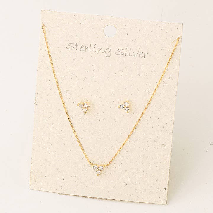 Juego de collar con colgante de plata de ley para venta al por mayor de Fame Accessories