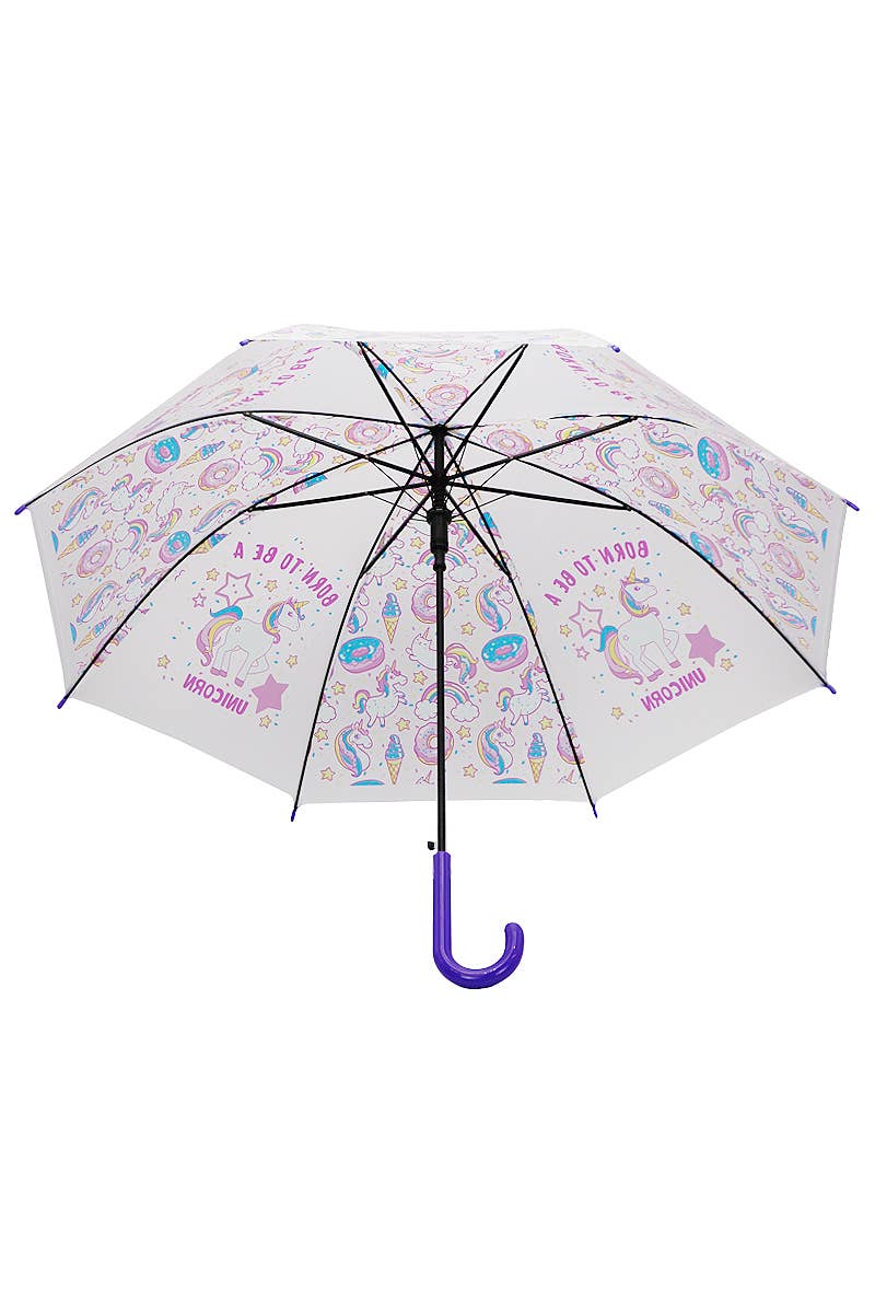 Cap Zone - Wholesale Umbrella - Kids - Kids Unicorn Translucent EVA Auto Umbrella3