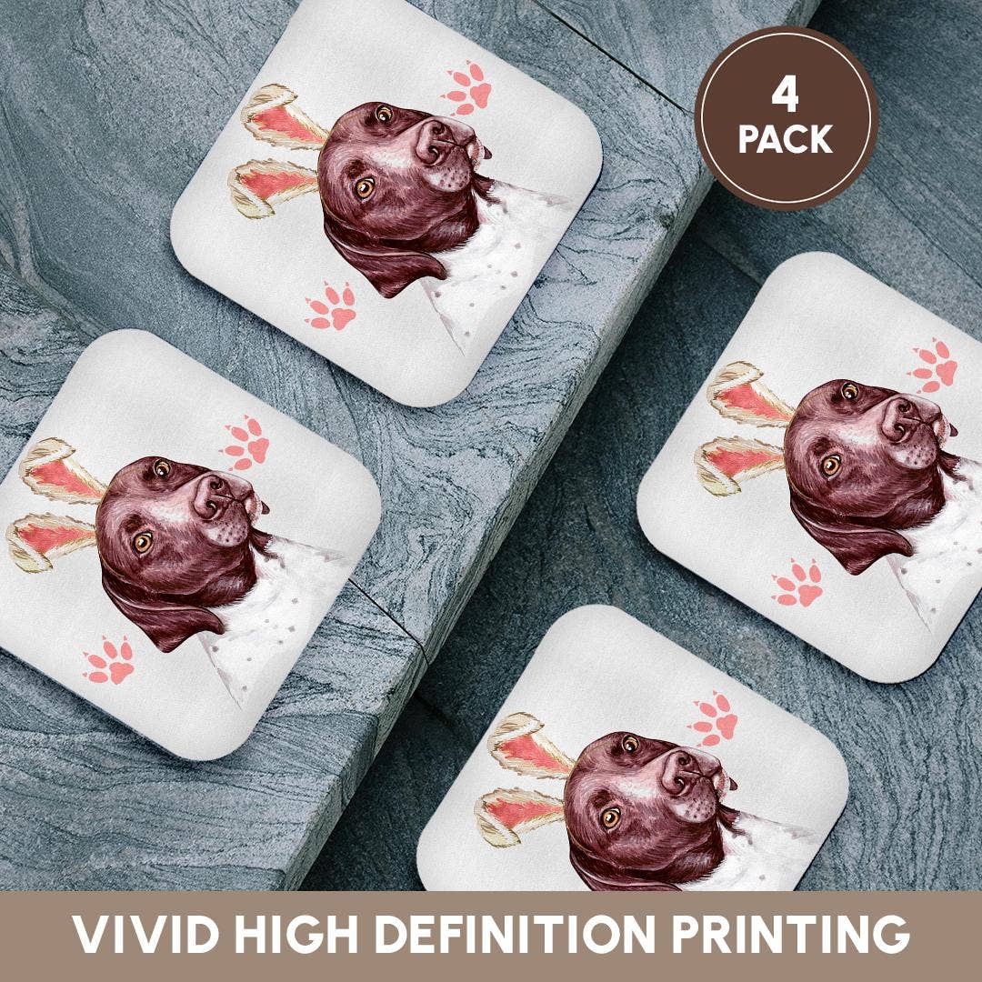 3dRose - Wholesale Coasters - 3dRose, German Shorthaired Pointer Dog in Pink Bunny Ears for Easter, Coaster12
