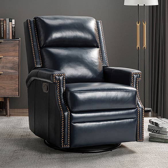 Albert Genuine Leather Swivel Rocker Recliner for wholesale by Karat Home