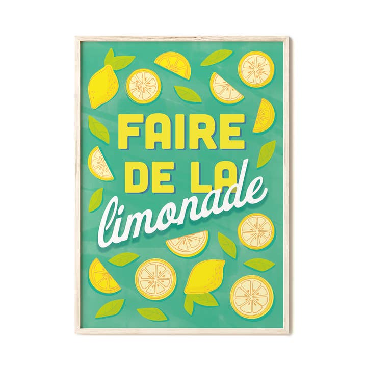 French ‘Make Lemonade’ poster for wholesale by The Creative Ox