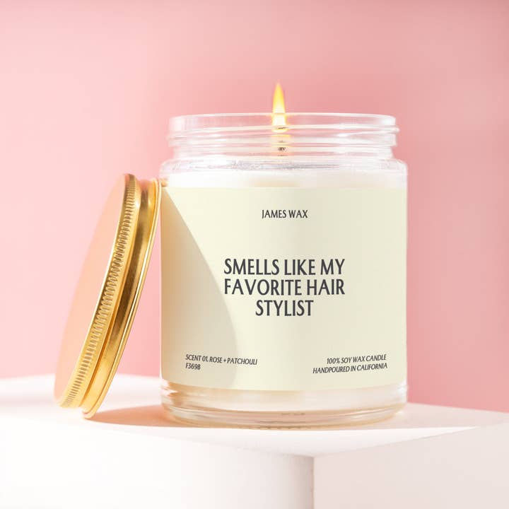 James Wax - Wholesale Jar/Filled Candle - Hair Stylist Gift Favorite Hair Stylist Candle For Stylists Salon Workers F369B