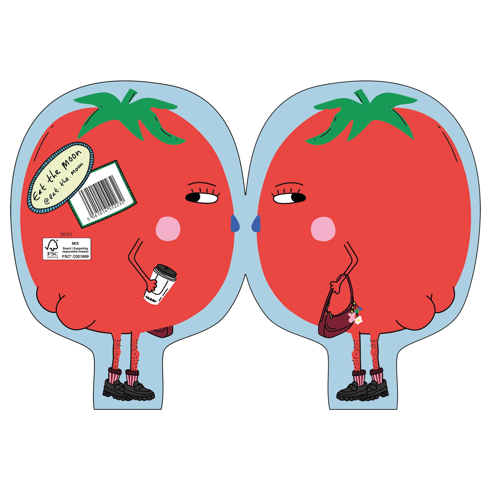 Eat the Moon | Greeting cards and stationery - Wholesale Everyday Greeting Card - Hey Tomato! Die cut everyday greeting card | funny card1