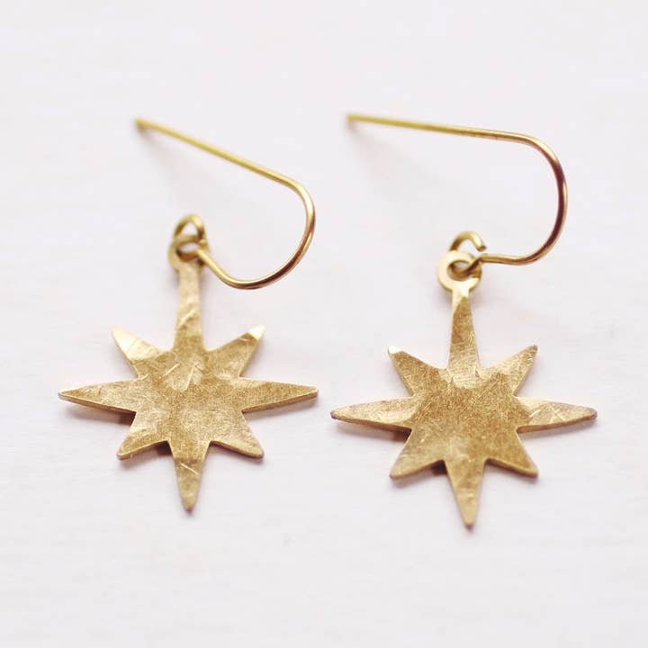 Hammered North Star Earrings for wholesale by Rare Bird Co. + Pauline Stanley Studio