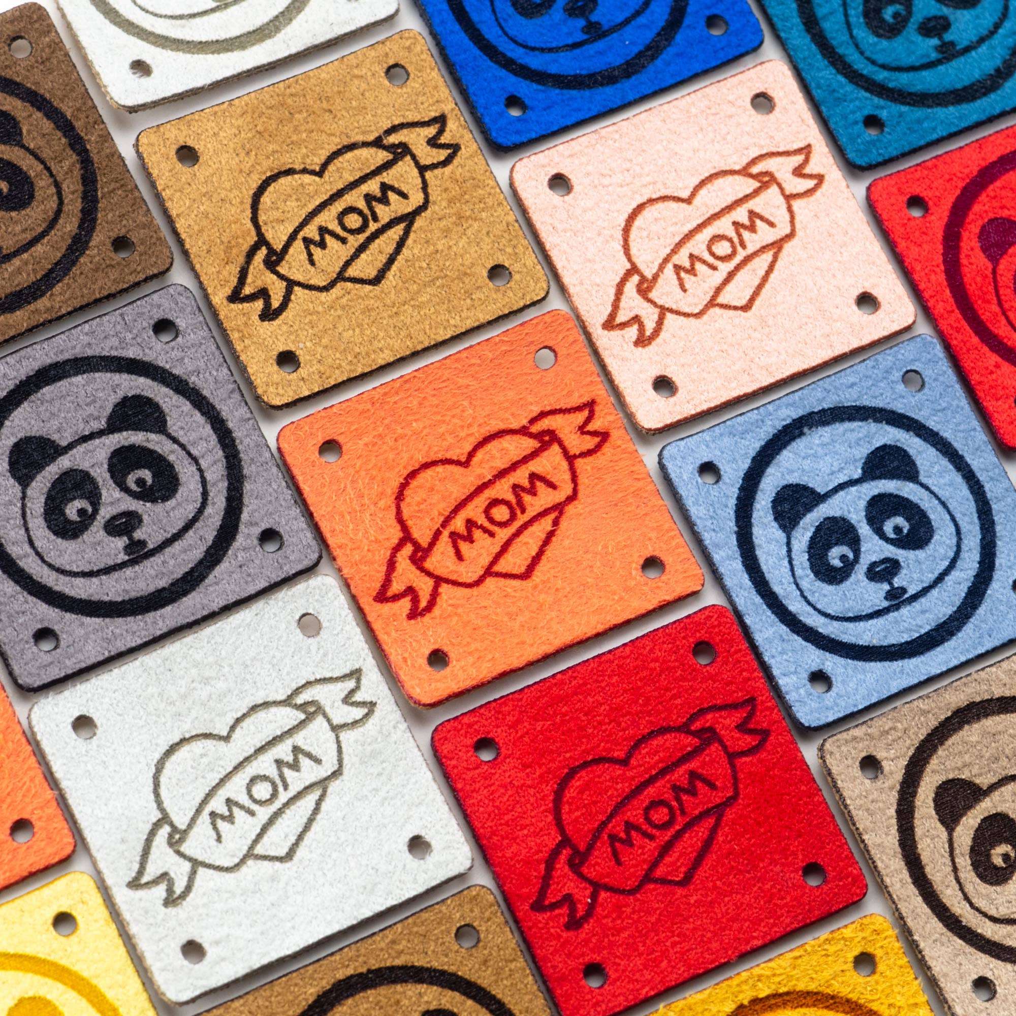 minimize custom tags - Wholesale Knitting/Crochet Supplies - Custom Square Faux Suede Labels for Branding and Promo12