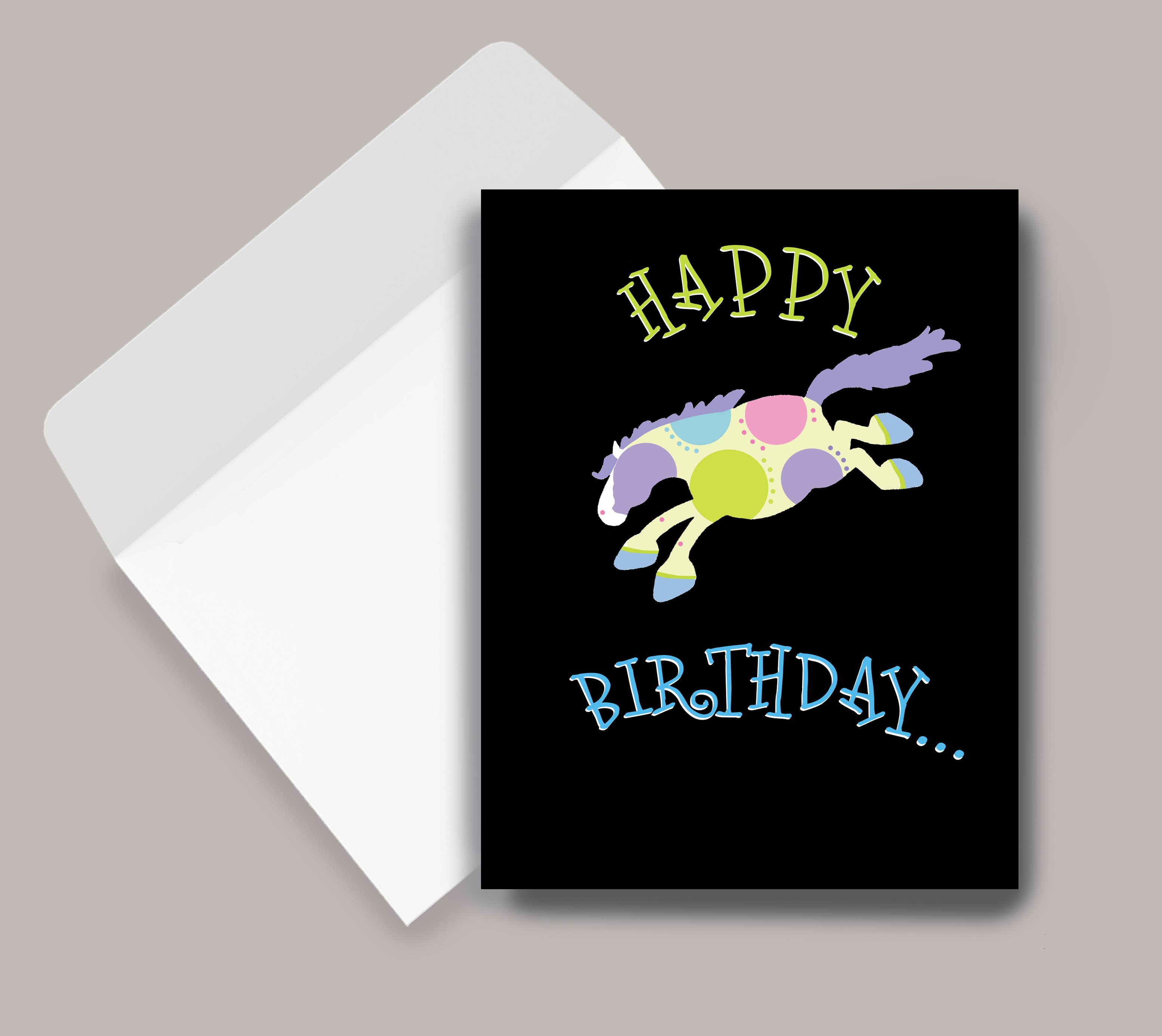 Horse Hollow Press - Wholesale Birthday Card - Horse Greeting Birthday Card / Bucking Horse / Pretty
7