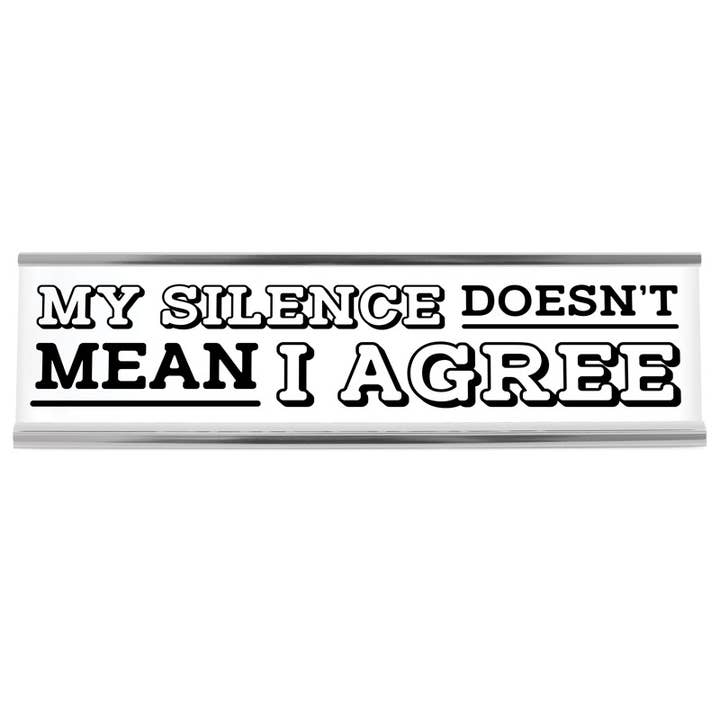 8" White Desk Sign - My Silence for wholesale by Wellspring