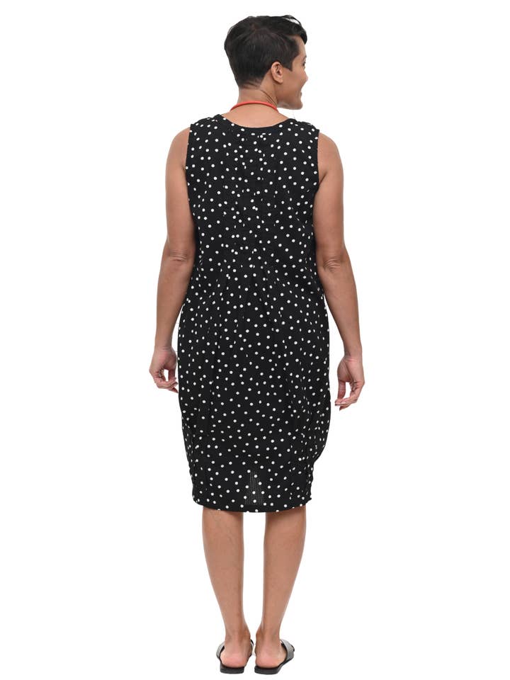 Tulip Clothing - Wholesale Dress - Women's - CV177 Santa Fe Dress in Black White Seersucker Dot