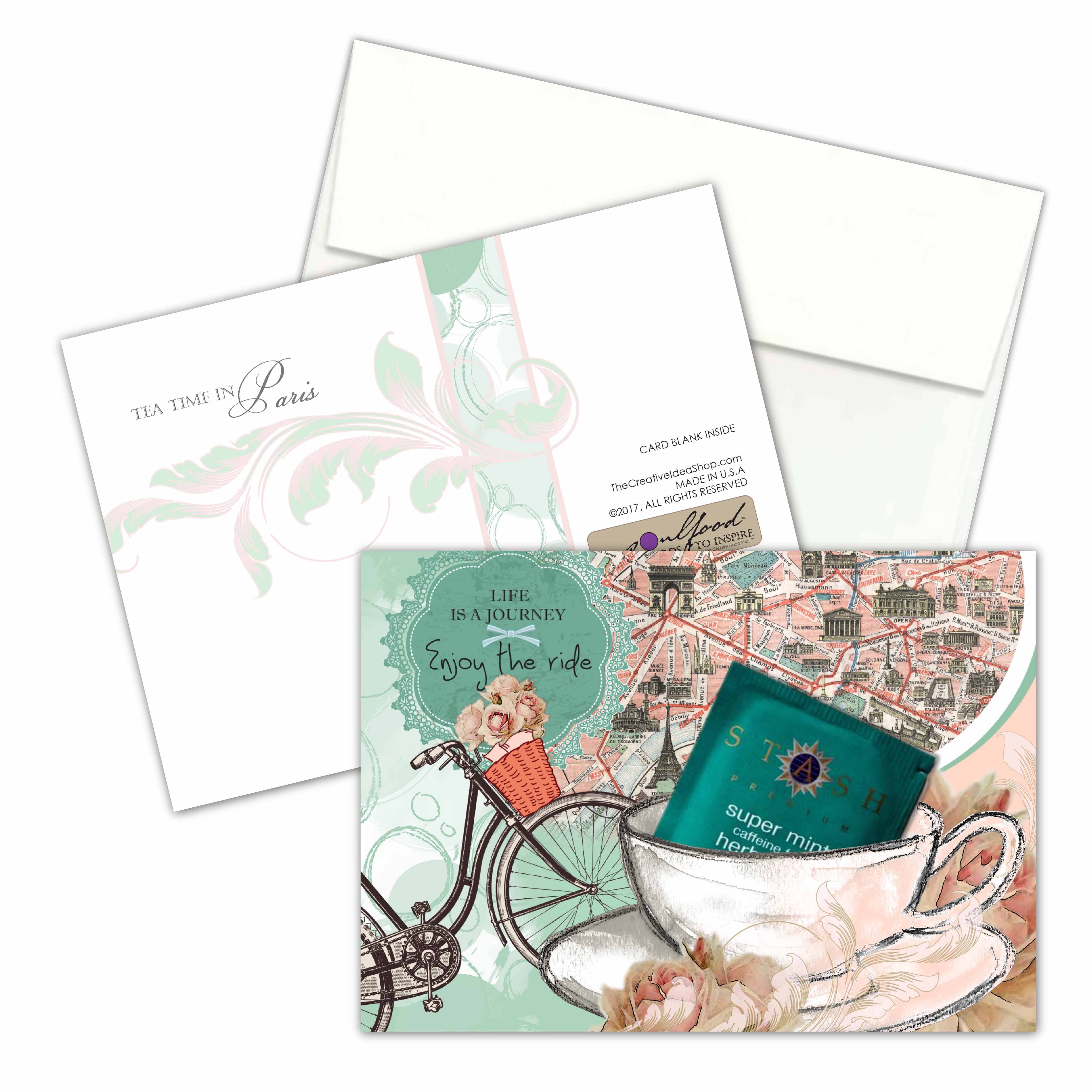 The Creative Idea Shop - Wholesale Everyday Greeting Card - TEA GREETING CARD COLLECTION with REAL TEA BAGS - Paris4