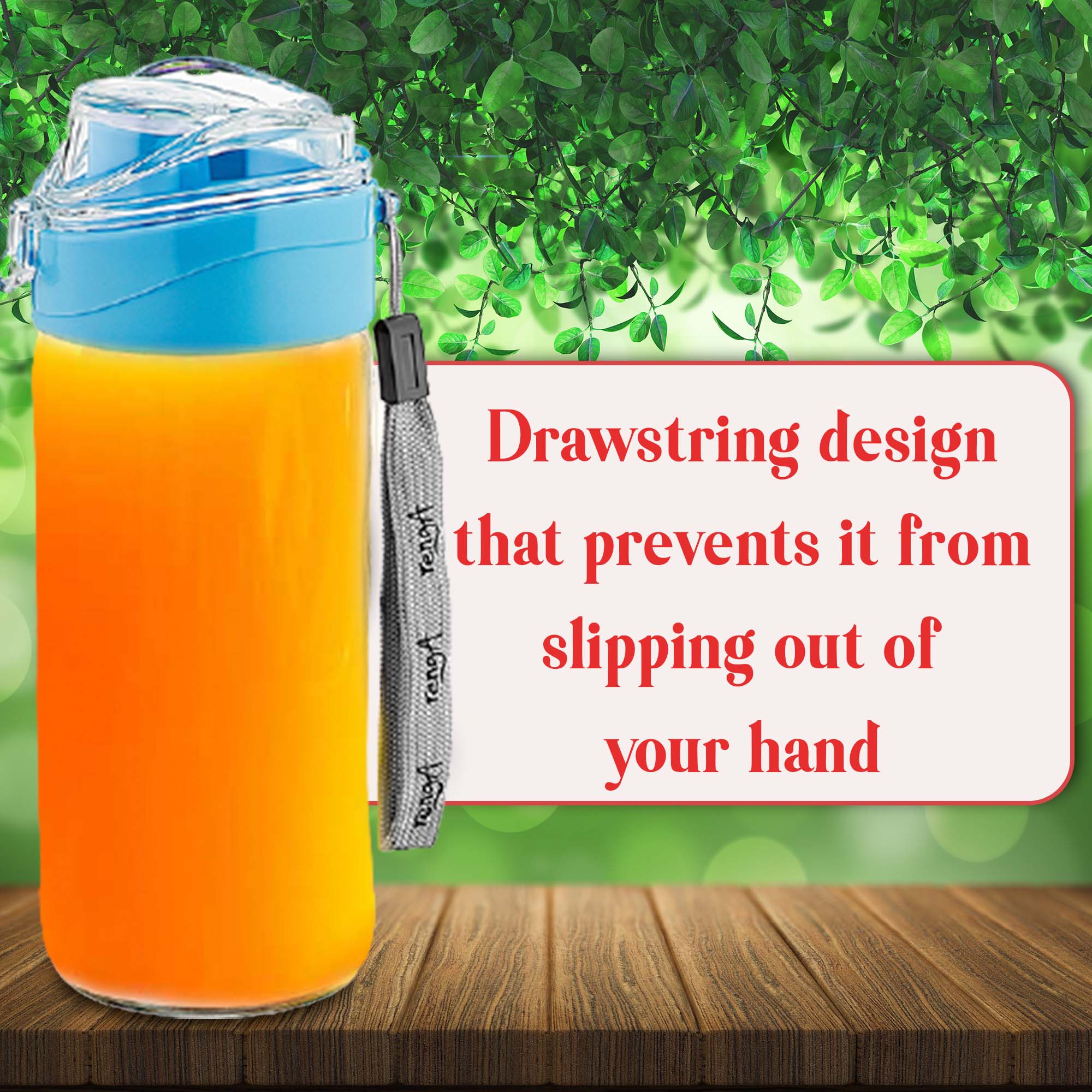 Hakan - Wholesale Water Bottle - Clear Glass Water Bottle Flask with Leak-proof Lid, 17 Oz3