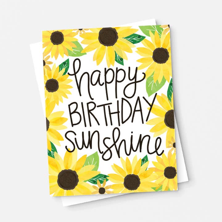 Happy Birthday Sunshine Sunflowers Card for wholesale by Pen & Paint