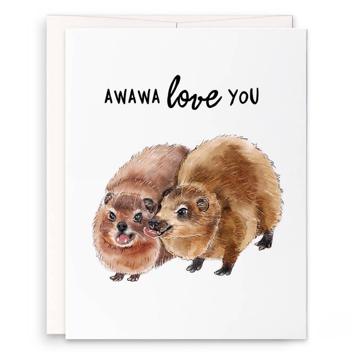 Liyana Studio - Vendita all'ingrosso Biglietti per San Valentino - Hyrax Awawa Love - Divertente Biglietto di San Valentino - Tendenza Tiktok