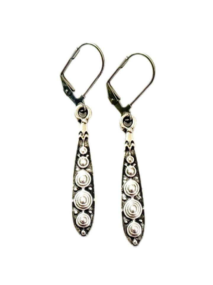 Zilveren cirkels in druppelvormige oorbellen voor wholesale door Dreamspirit