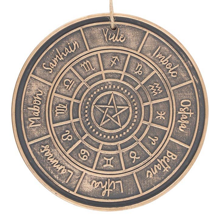 Something Different Wholesale - Wholesale Plaque - Bronze Pagan Wheel of the Year Hanging Terracotta Plaque2