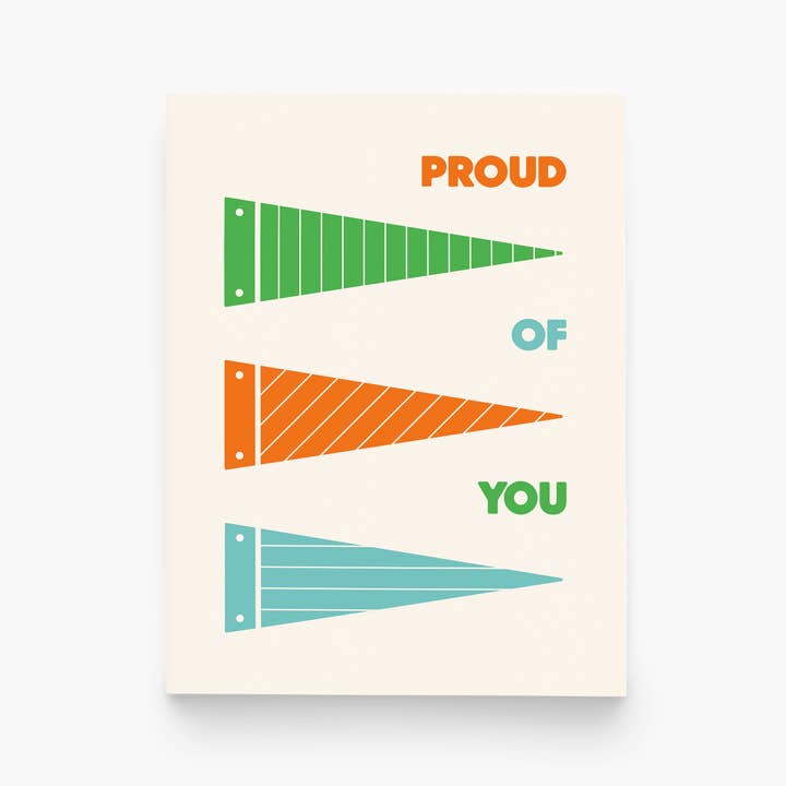 Proud of You Pennants – Congratulations Greeting Card for wholesale by paper&stuff