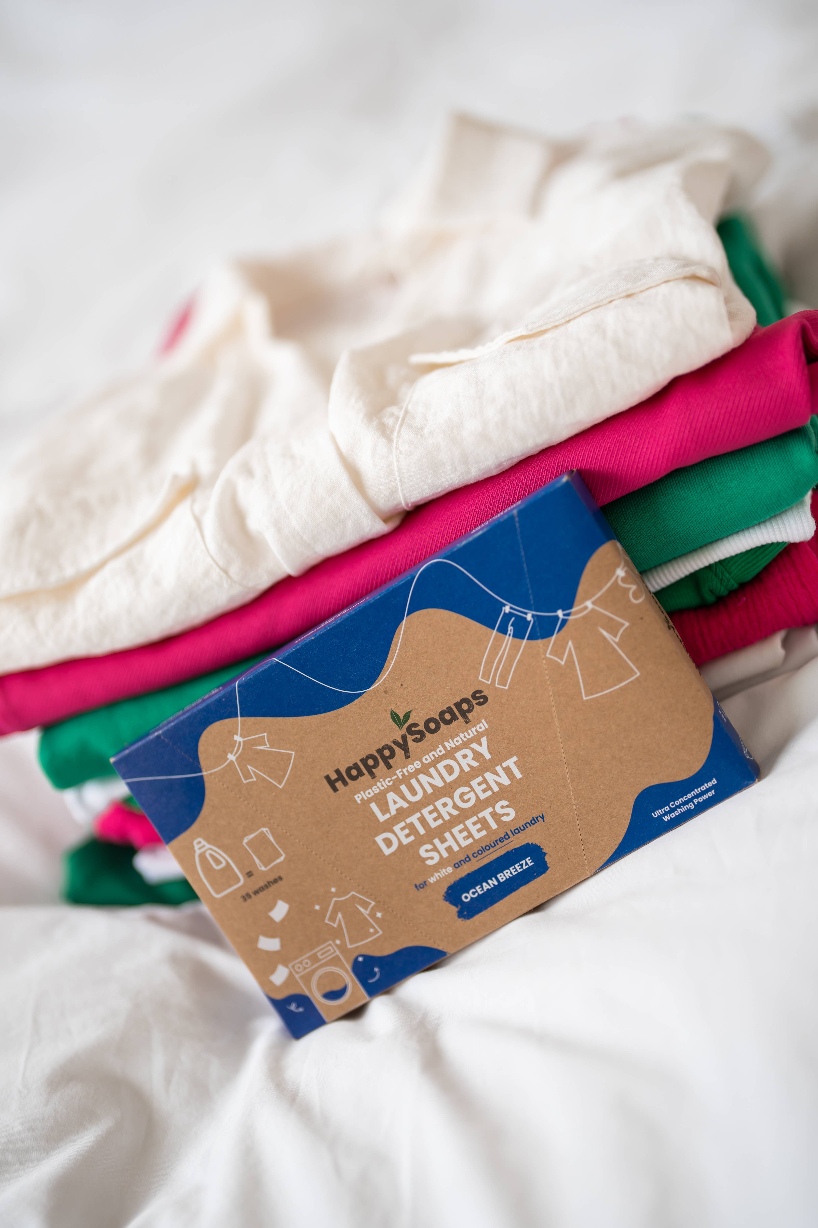 HappySoaps - Wholesale Laundry Detergent Powder/Pods - Laundry Sheets - Colored & White - Starter Pack (3 pcs)3